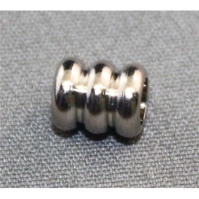 Filler Bead Ribbed Tube Antique Silver 8x6mm ea
