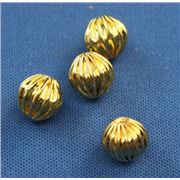 Filler Beads  Corrugated Gold 8mm ea