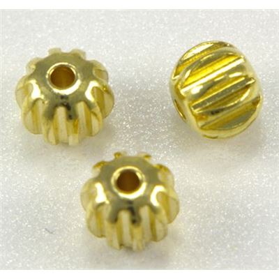 Filler Beads  Corrugated Barrel Gold 6mm ea