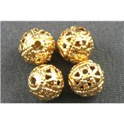 Filler Bead  Filligree Round Gold 6mm ea