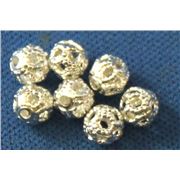 Filler Bead  Filligree Round Silver 4mm ea