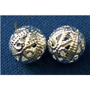 Filler Bead  Filligree Round Silver 8mm ea