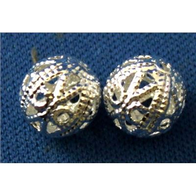 Filler Bead  Filligree Round Silver 8mm ea