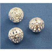 Filler Bead  Filligree Round Silver 10mm ea