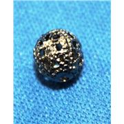 Filler Bead  Filligree Round Black Nickel 6mm ea