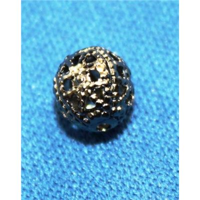 Filler Bead  Filligree Round Black Nickel 6mm ea