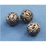 Filler Bead  Filligree Round Black Nickel 8mm ea