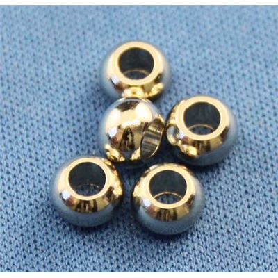 Filler Beads Big Hole Bead Nickel 4x6mm ea