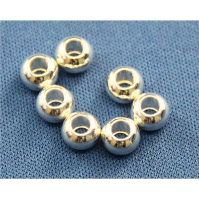 Filler Beads Big Hole Bead Silver 4x6mm ea