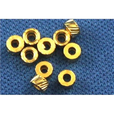 Filler Bead  Notched Tube Crimp Gold  ea