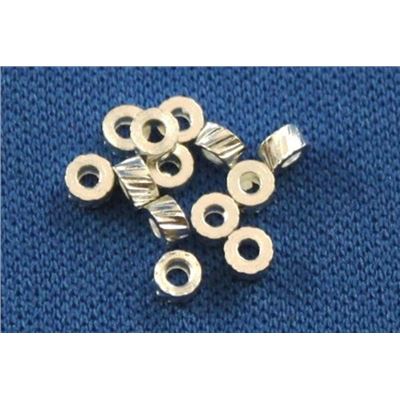 Filler Bead Notched Tube Crimp Silver  ea