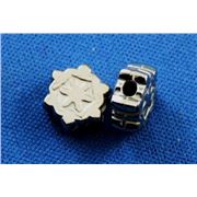 Filler Bead Gear Wheel  Silver 8x4mm ea