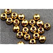 Filler Beads Gold 3mm Hole approx 1.5mm ea