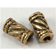 Filler Bead  Barbers Pole Antique Gold  ea