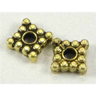 Filler Bead  Square Spacer Antique Gold  ea
