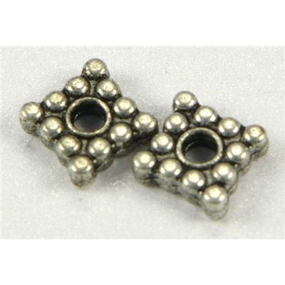 Filler Bead  Square Spacer Antique Silver  ea