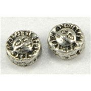 Filler Bead Sun/Moon Antique Silver 8mm ea