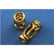 Filler Bead  Swirl Cylinder Antique Gold  ea