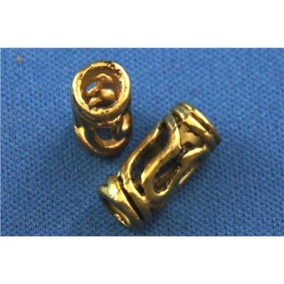 Filler Bead  Swirl Cylinder Antique Gold  ea