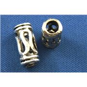 Filler Bead  Swirl Cylinder Antique Silver  ea