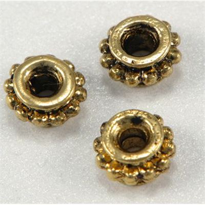 Filler Beads Dotted Spacer Antique Gold  ea