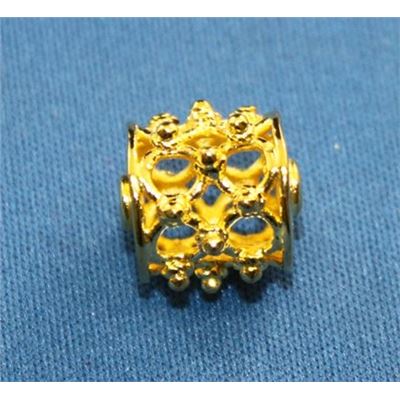 Filler Bead Decorative Tube Gold 13x14mm ea