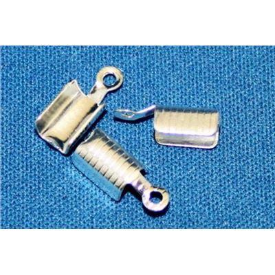 Fold End  Large Silver 12x5mm ea