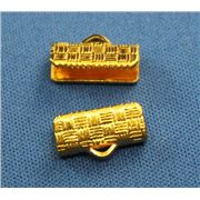 Ribbon End Gold 13mm ea