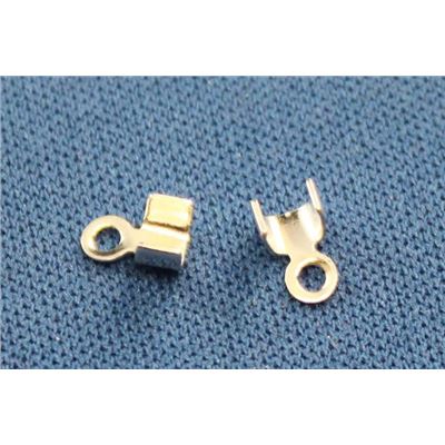 Fold End  Extra 3x3mm Small Silver  ea