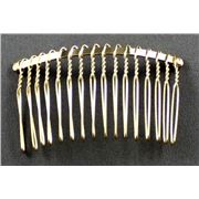 Hair Comb Wired Gold 30x65mm ea