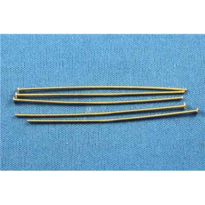Head Pins  Thick Gold 50mm ea