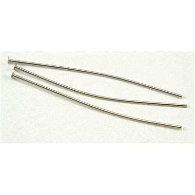 Head Pins Thick Nickel 50mm ea