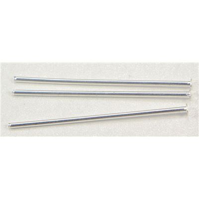 Head Pins  Thick Silver 25mm ea