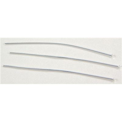 Head Pins  Thick Silver 50mm ea