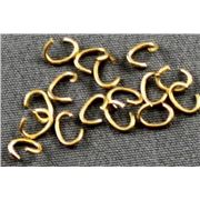 Jump Ring  Oval Gold 3x4mm ea