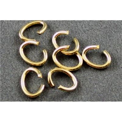 Jump Ring  Oval Gold 6x8mm ea