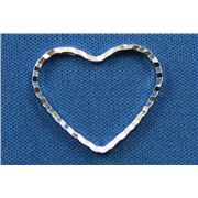 Quick Links Heart Diamond Cut Silver 20x22.5mm ea