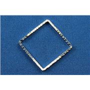 Quick Links Square Diamond Cut Silver 20mm ea