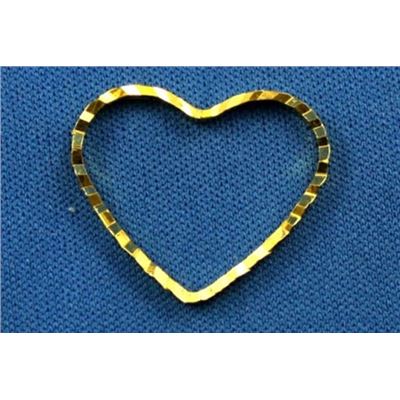 Quick Links Heart Diamond Cut Gold 20x22.5mm ea