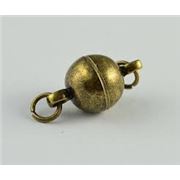 Magnetic Clasp Round Antique Brass Nickel Free 8mm ea