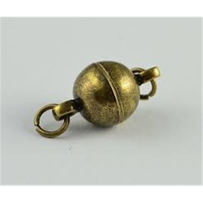 Magnetic Clasp Round Antique Brass Nickel Free 8mm ea
