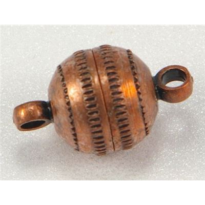 Magnetic Clasp  Ball Antique Copper 8mm ea