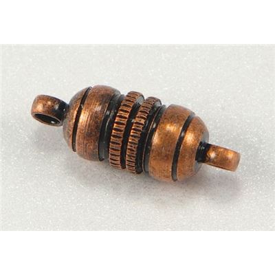 Magnetic Clasp  Barbell Antique Copper 11x6mm ea