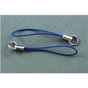 Mobile Phone Cord Blue/Nickel   55mm ea