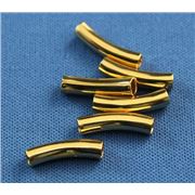 Metal Tube  Curved Gold 14x3.2mm ea