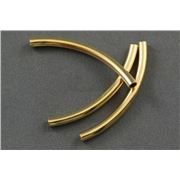 Metal Tube Curved Gold 40x3mm ea