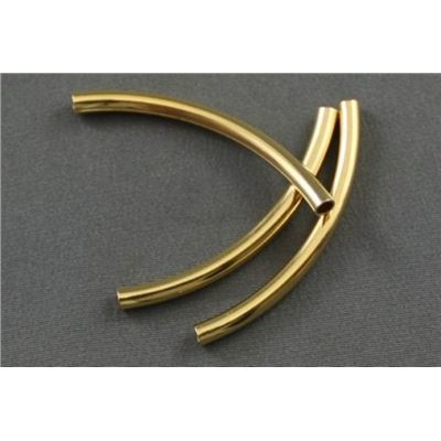 Metal Tube Curved Gold 40x3mm ea