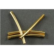 Metal Tube Curved Gold 26x2mm ea