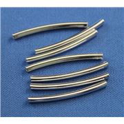Metal Tube Curved Silver 26x2mm ea