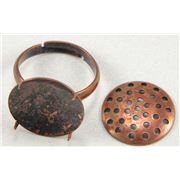 Rings Shank with Sieve Antique Copper 16mm ea